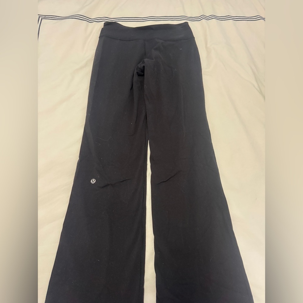 lululemon athletica low waisted Black wide boot Leggings